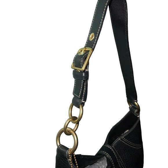 NOT FOR SALE! Vintage COACH HAMPTON Black Pebbled Leather Hobo Shoulder Bag - Picture 5 of 12